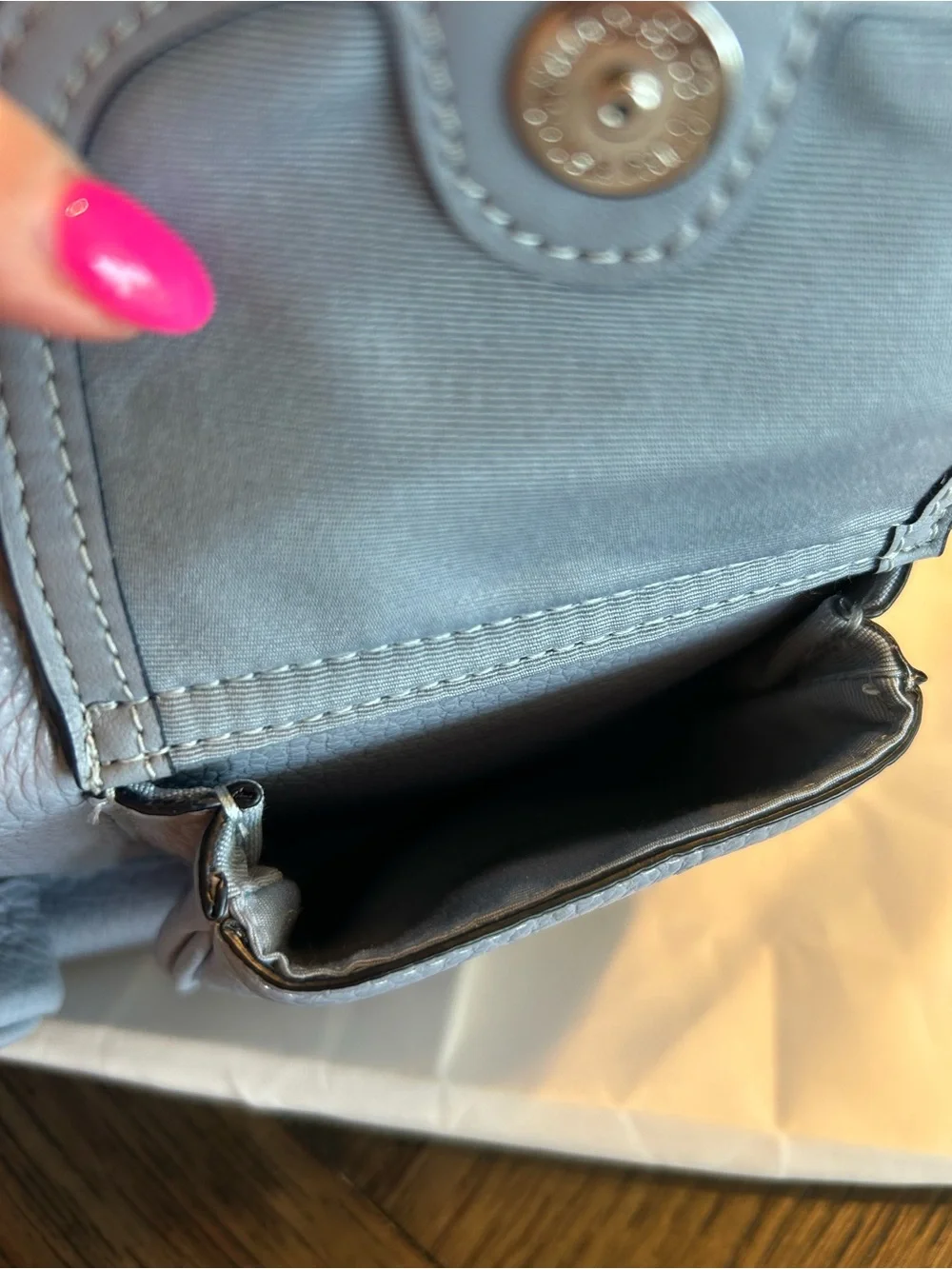 Coach Pebbled Leather Backpack in Light Blue